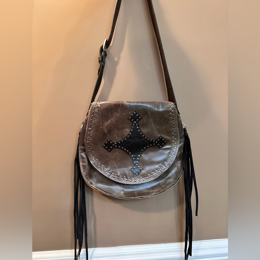 Real leather Fringe Ransack Cross body bag